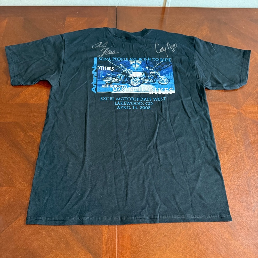 Arlen Ness‎ Cory Ness Signed 2005 Excel Motorsports T Shirt XL Black Biker vtg